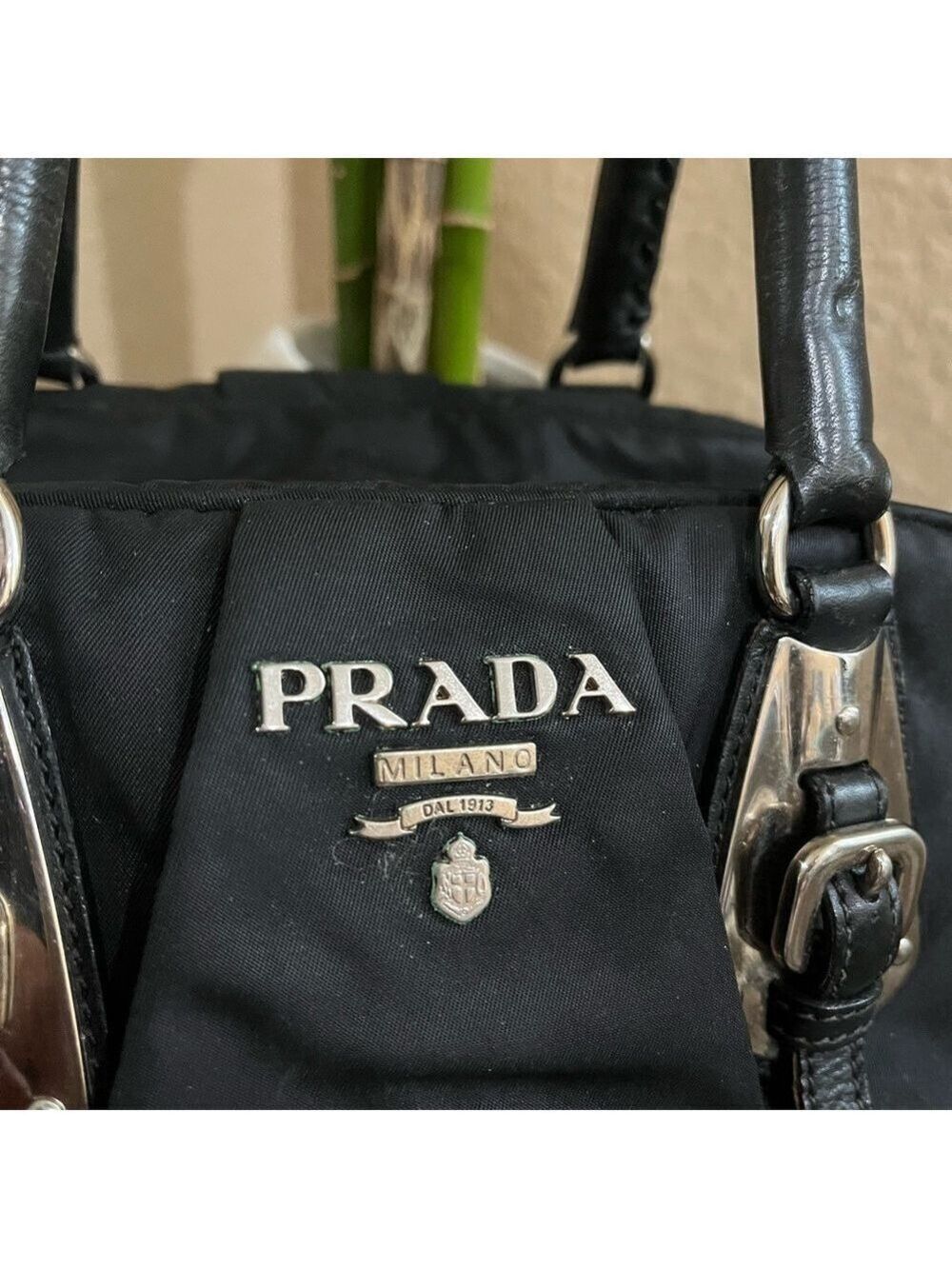 PRADA BLACK TESSUTO HANDBAG - Picture 2 of 16